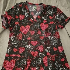 valentines scrub top